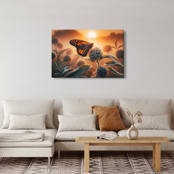 Kép – Pillangó a lenyugvó napban (90x60 cm)