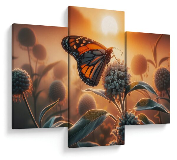 Kép – Pillangó a lenyugvó napban (90x60 cm)