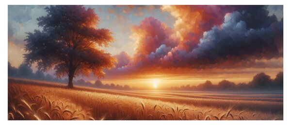 Kép – Naplemente a mezőn (120x50 cm)