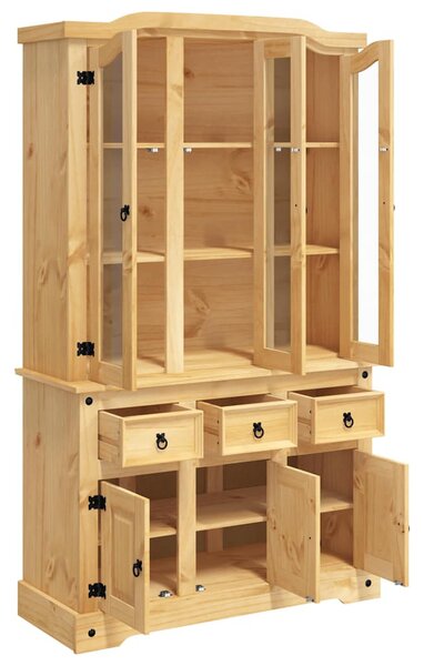 Corona barna tömör mexikói fenyő magasszekrény 112x43x196 cm