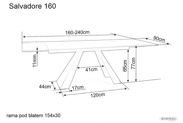 Salvadore bővíthető étkezőasztal barna fahatás 160-240 cm