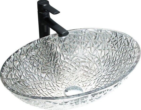 Mexen Goa üveg pult feletti mosdókagyló 50 x 36 cm, átlátszó - 24085000