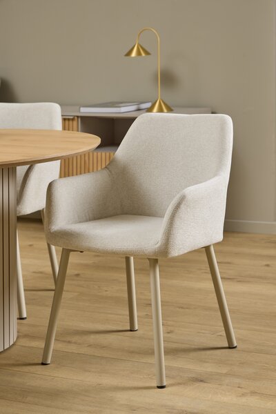 MAZZONI EXPORT VERA Bézs (Apia 453 szövet) / szürke-bézs váz (cashmere) - MODERN KÁRPITOZOTT CHENILLE KAGYLÓSZÉK STÍLUSÚ NAPPALIBA/ÉTKEZŐBE