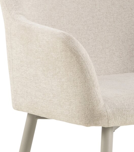 MAZZONI EXPORT VERA Bézs (Apia 453 szövet) / szürke-bézs váz (cashmere) - MODERN KÁRPITOZOTT CHENILLE KAGYLÓSZÉK STÍLUSÚ NAPPALIBA/ÉTKEZŐBE