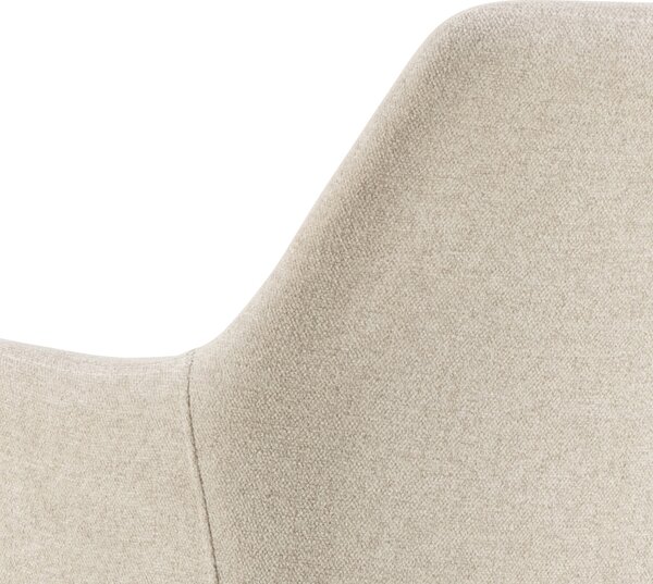 MAZZONI EXPORT VERA Bézs (Apia 453 szövet) / szürke-bézs váz (cashmere) - MODERN KÁRPITOZOTT CHENILLE KAGYLÓSZÉK STÍLUSÚ NAPPALIBA/ÉTKEZŐBE