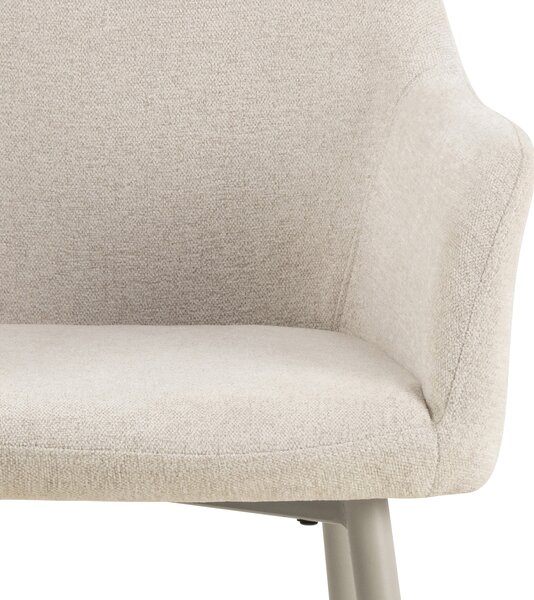 MAZZONI EXPORT VERA Bézs (Apia 453 szövet) / szürke-bézs váz (cashmere) - MODERN KÁRPITOZOTT CHENILLE KAGYLÓSZÉK STÍLUSÚ NAPPALIBA/ÉTKEZŐBE