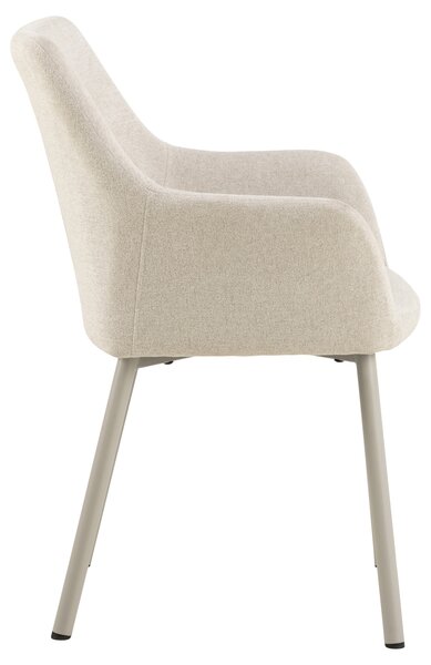 MAZZONI EXPORT VERA Bézs (Apia 453 szövet) / szürke-bézs váz (cashmere) - MODERN KÁRPITOZOTT CHENILLE KAGYLÓSZÉK STÍLUSÚ NAPPALIBA/ÉTKEZŐBE