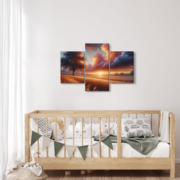 Kép – Naplemente a mezőn (90x60 cm)