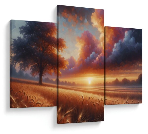 Kép – Naplemente a mezőn (90x60 cm)