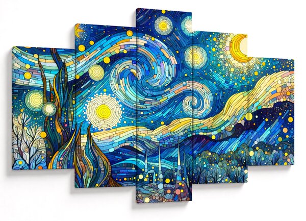 Kép – Csillagos éjszaka mozaikja (150x105 cm)
