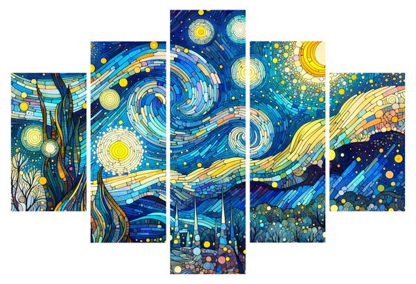 Kép – Csillagos éjszaka mozaikja (150x105 cm)