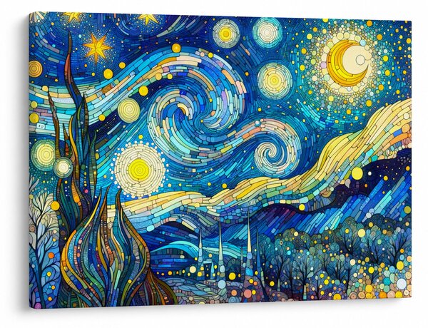 Kép – Csillagos éjszaka mozaikja (70x50 cm)