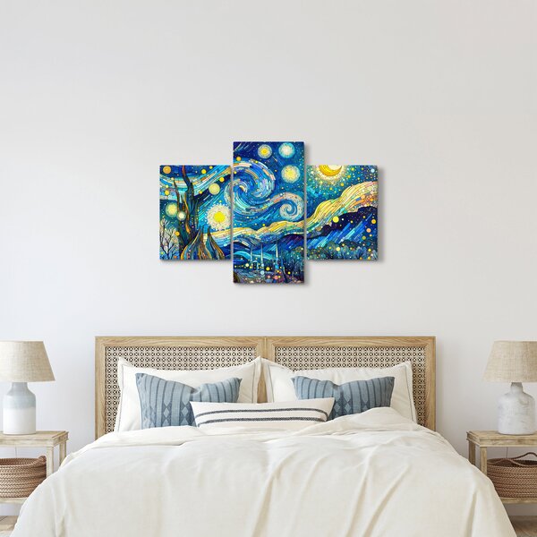 Kép – Csillagos éjszaka mozaikja (90x60 cm)