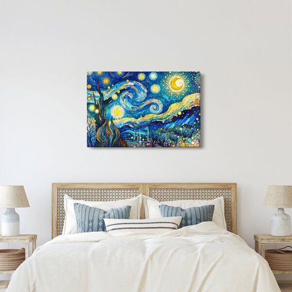 Kép – Csillagos éjszaka mozaikja (90x60 cm)