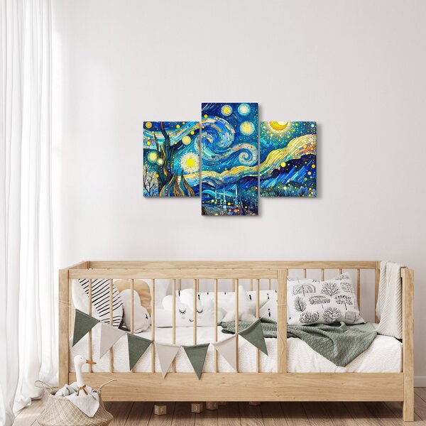 Kép – Csillagos éjszaka mozaikja (90x60 cm)