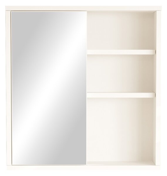 Fürdőszoba szekrény tükörrel, Bagno Pako World, fehér, 60x14x63 cm