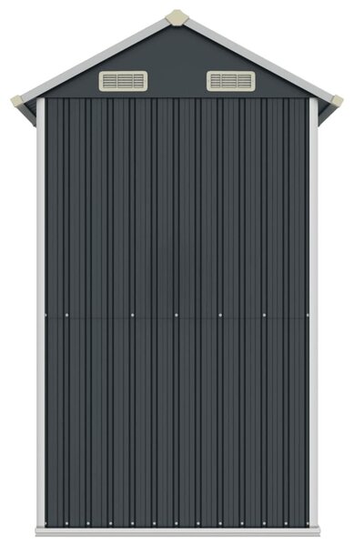 Antracitszürke horganyzott acél kerti fészer 192 x 152,5 x 237 cm