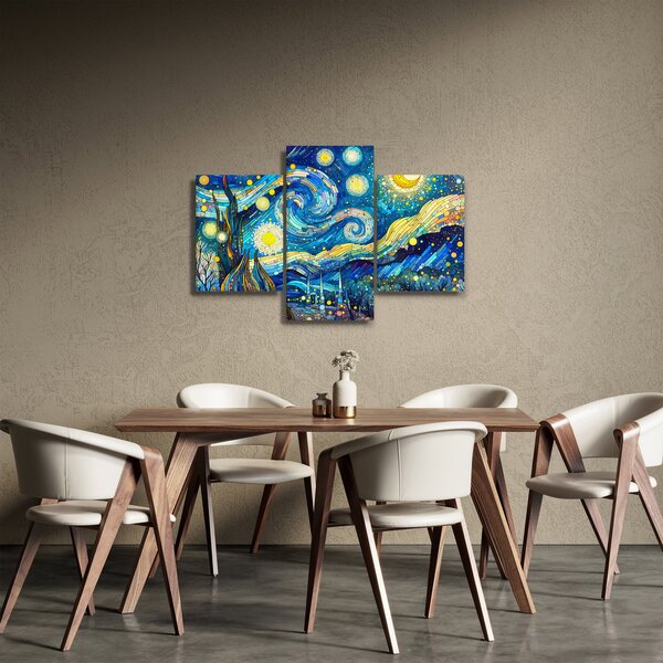 Kép – Csillagos éjszaka mozaikja (90x60 cm)