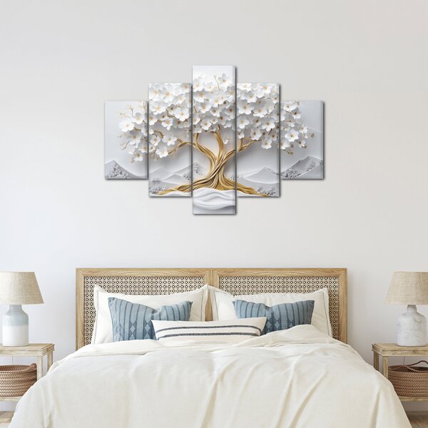 Kép – 3D elegáns életfa virágokkal (150x105 cm)