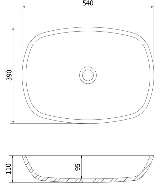 Mexen Araks üveges pultra helyezhető mosdó 54 x 39 cm, ezüst - 24155411