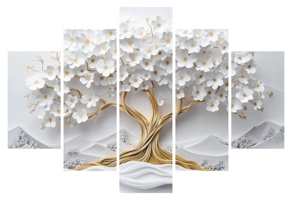 Kép – 3D elegáns életfa virágokkal (150x105 cm)