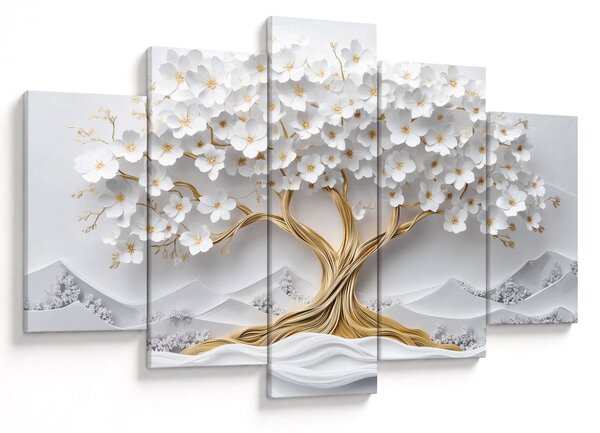 Kép – 3D elegáns életfa virágokkal (150x105 cm)
