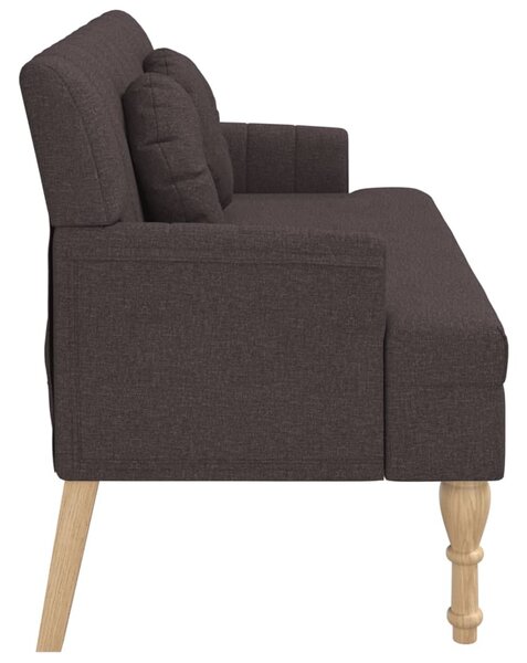 Sötétbarna szövetpad párnákkal 113x64,5x75,5 cm