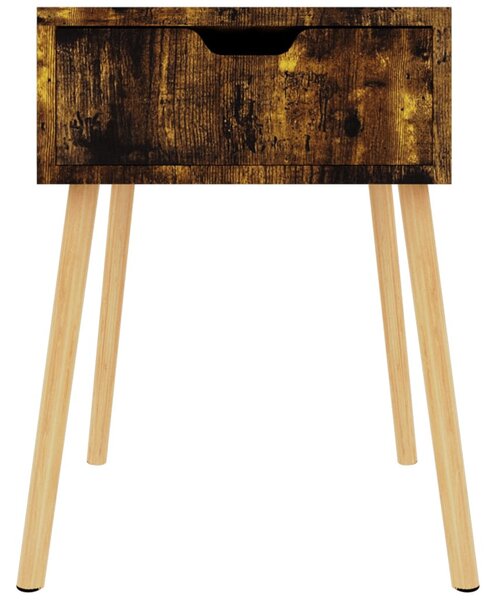 2 db füstös tölgy színű szerelt fa éjjeliszekrény 40x40x56 cm