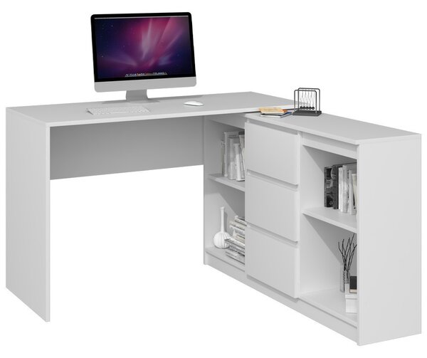 Aldabra Plus 2D3S íróasztal szekrénnyel, 120x76x50 cm, fehér