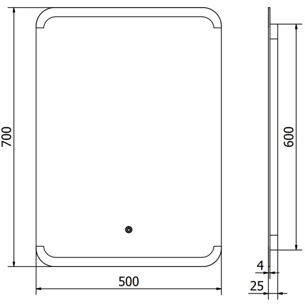 Mexen Nida, LED-es fürdoszobai tükör háttérvilágítással 50x70 cm, 6000K, páramentes, 9806-050-070-611-00