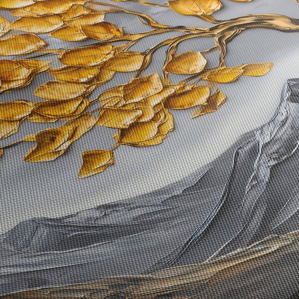 Kép – Fa arany levelekkel (120x50 cm)