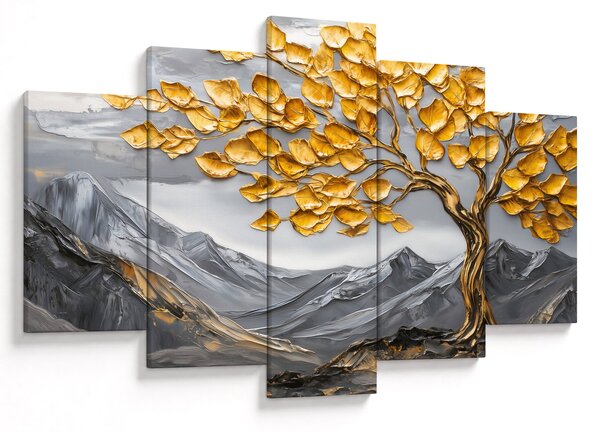 Kép – Fa arany levelekkel (150x105 cm)