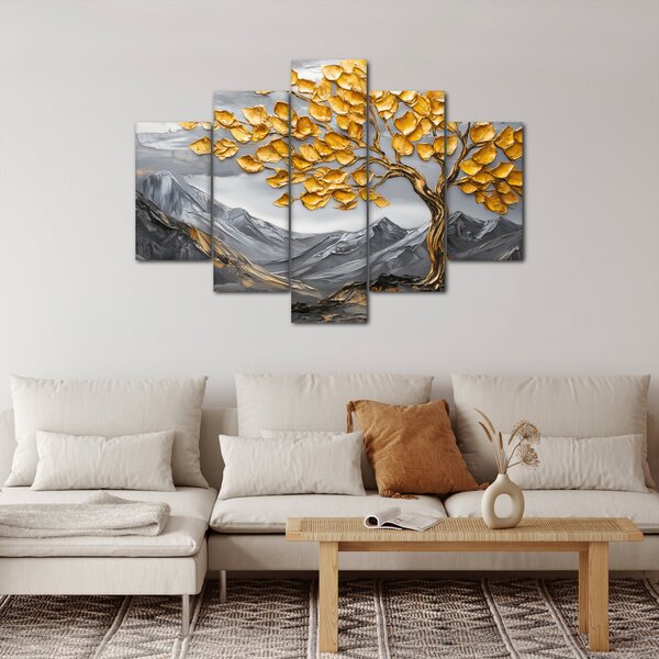 Kép – Fa arany levelekkel (150x105 cm)