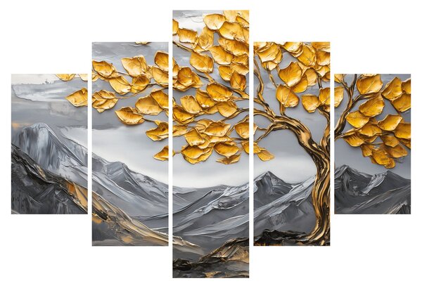Kép – Fa arany levelekkel (150x105 cm)