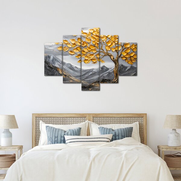 Kép – Fa arany levelekkel (150x105 cm)