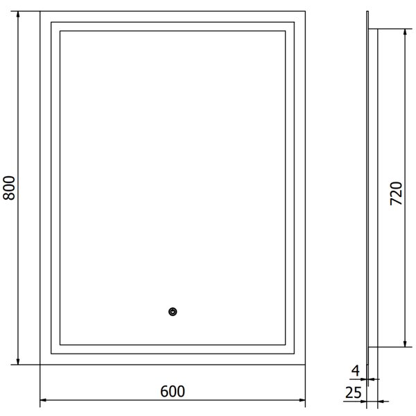 Mexen Miko, LED fürdoszobai tükör háttérvilágítással 60 x 80 cm, 6000K, páramentes, 9819-060-080-611-00