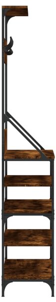 Füstös tölgy színű ruhafogas cipőpolccal 90x34x184 cm