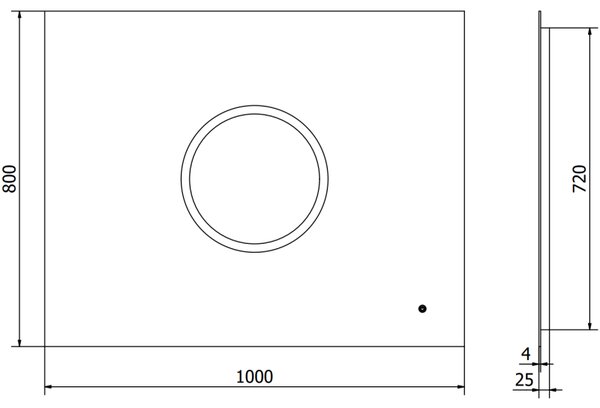Mexen Koga, LED fürdoszobai tükör háttérvilágítással 100 x 80 cm, 6000K, páramentesíto, 9821-100-080-611-00