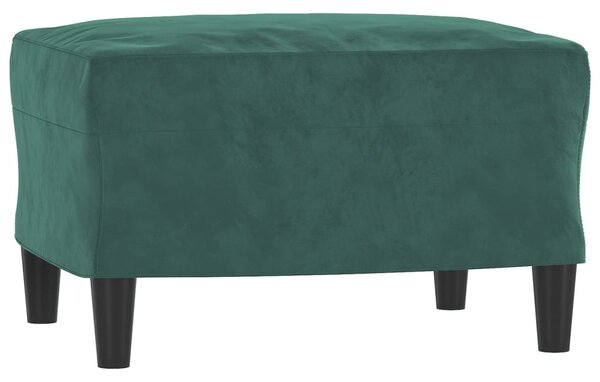 VidaXL sötétzöld bársony kanapéfotel lábtartóval 60 cm