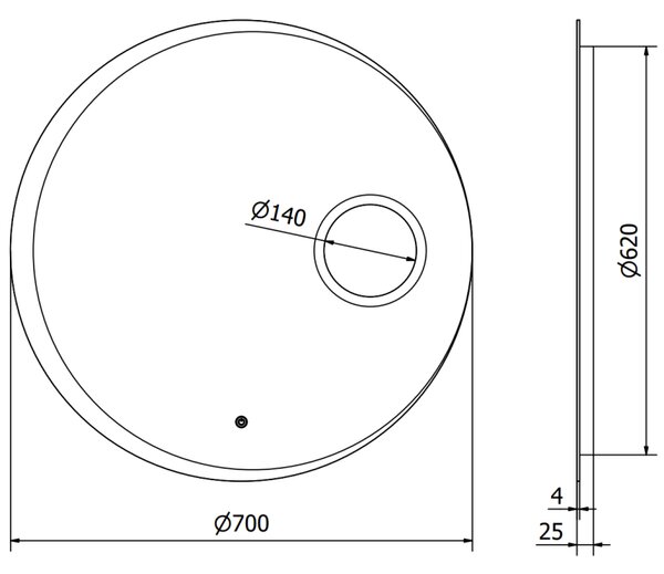 Mexen Ella, LED fürdoszobai tükör háttérvilágítással és kozmetikai tükörrel 70x70 cm, 6000K, páramentesíto, 9811-070-070-611-00