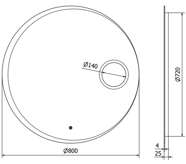 Mexen Ella, LED fürdoszobai tükör háttérvilágítással és kozmetikai tükörrel 80x80 cm, 6000K, páramentesíto, 9811-080-080-611-00