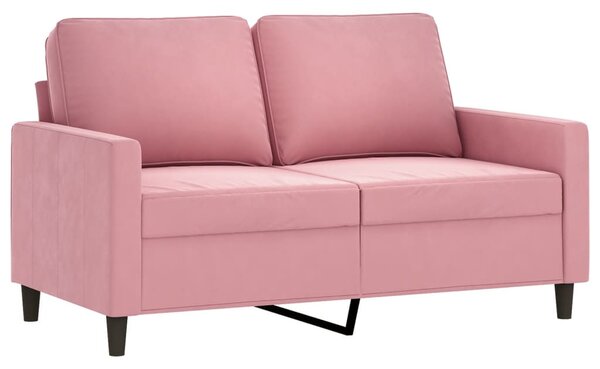 Kétszemélyes rózsaszín bársony kanapé 120 cm