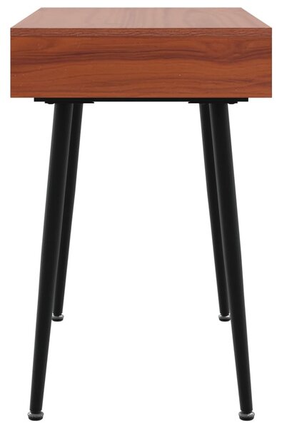 Barna szerelt fa számítógépasztal fiókkal 110 x 50 x 75 cm