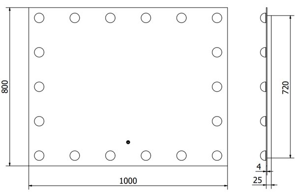 Mexen Dona, LED fürdoszobai tükör háttérvilágítással 100 x 80 cm, 6000K, páramentes, 9818-100-080-611-00