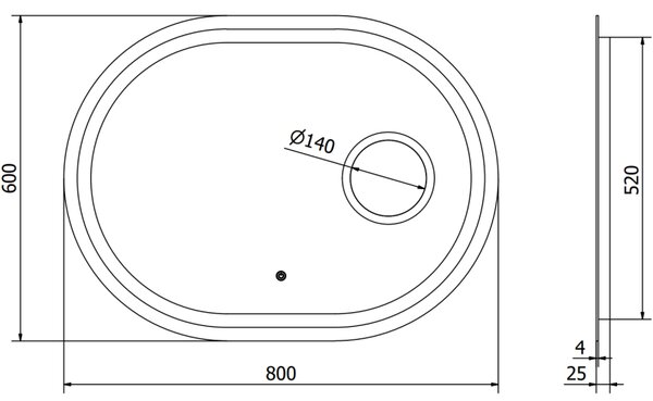 Mexen Umba, LED fürdoszobai tükör háttérvilágítással és kozmetikai tükörrel 80 x 60 cm, 6000K, páramentes, 9822-080-060-611-00