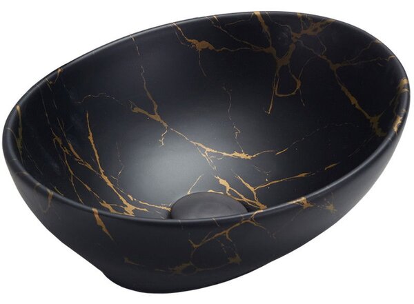 Mexen Elza 40 x 33 cm méretű pultra helyezhető mosdó, fekete kő - 21014098