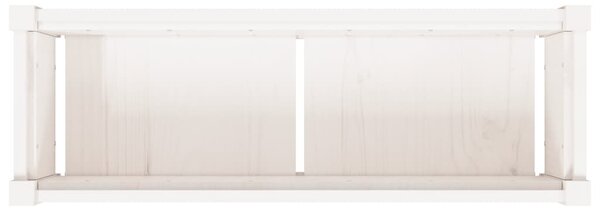 Fehér tömör fenyő kerti virágláda 90x31x31 cm