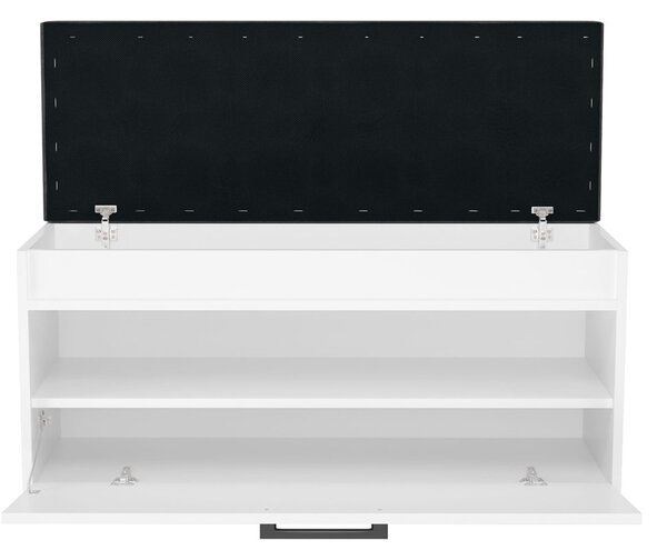Aldabra Parma cipőtároló pad, 100x49x35 cm, fehér