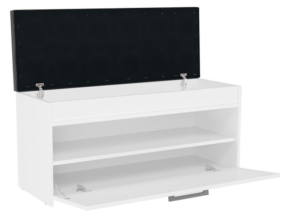 Aldabra Parma cipőtároló pad, 100x49x35 cm, fehér