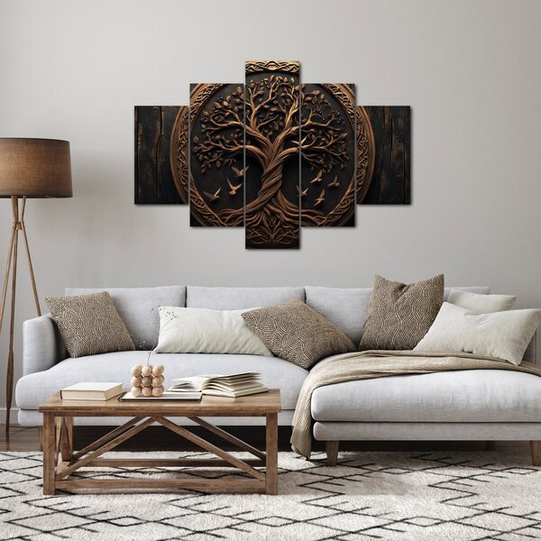 Kép – Fából készült életfa (150x105 cm)
